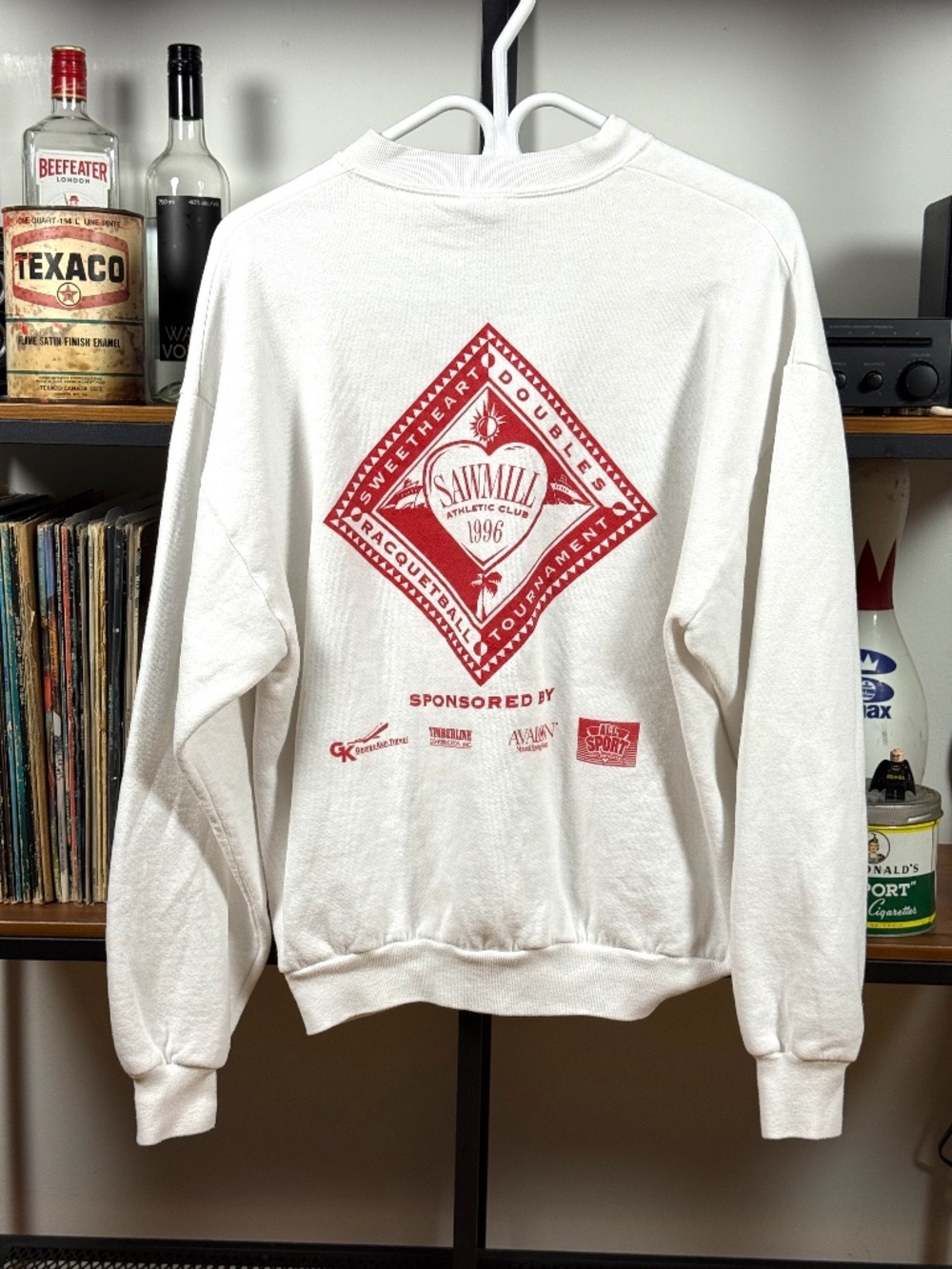 Vintage 90s Jerzees men crewneck sweater white size Large made in USA